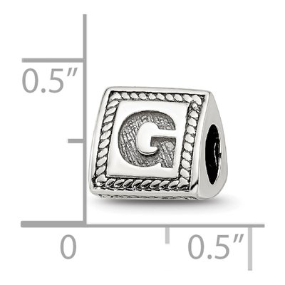 Sterling Silver Letter G Bead – view 5