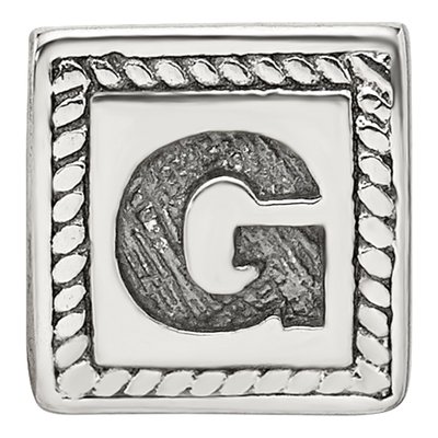 Sterling Silver Letter G Bead – view 6