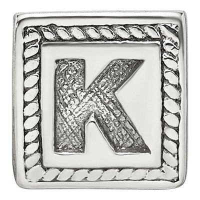 Sterling Silver Triangle Letter K Bead – view 5
