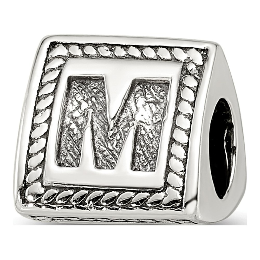 Sterling Silver Letter M Bead