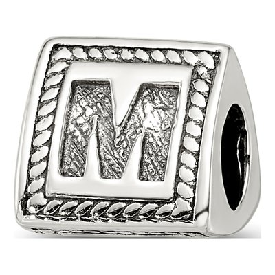 Sterling Silver Letter M Bead