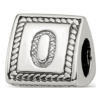Sterling Silver Number 0 Bead