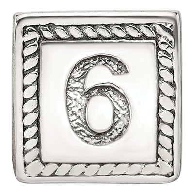 Sterling Silver Number 6 Bead – view 5