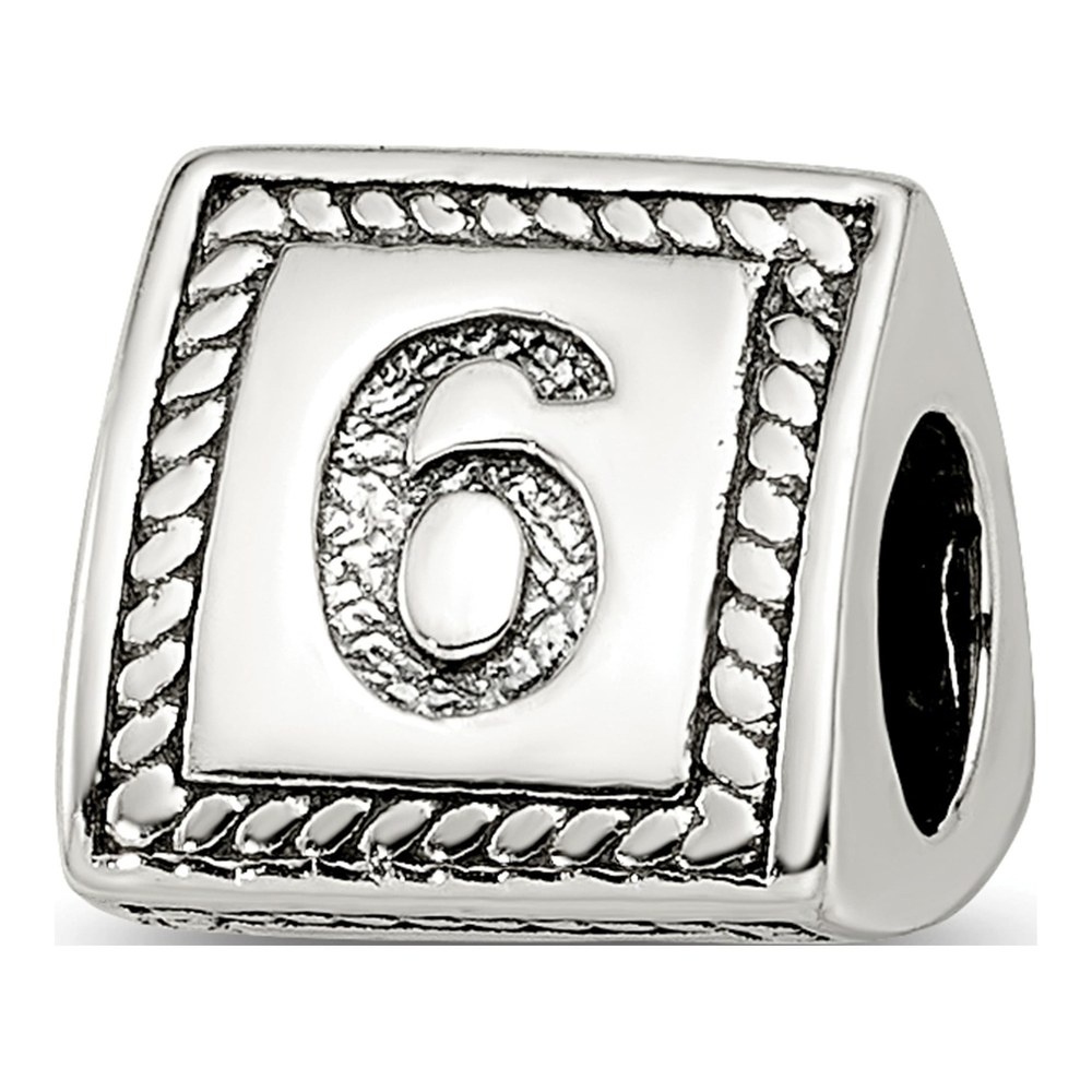 Sterling Silver Number 6 Bead