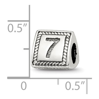 Sterling Silver Number 7 Bead – view 5