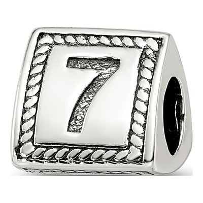 Sterling Silver Number 7 Bead