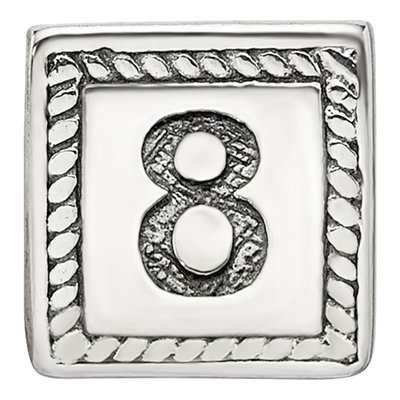 Sterling Silver Number 8 Bead – view 5
