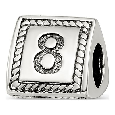 Sterling Silver Number 8 Bead