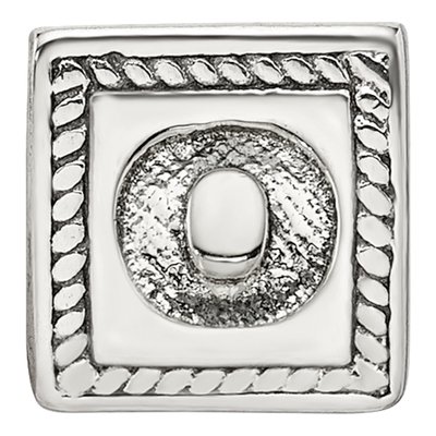 Sterling Silver Triangle Block Letter O Bead – view 5