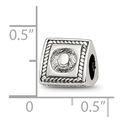 Sterling Silver Triangle Block Letter O Bead – view 6