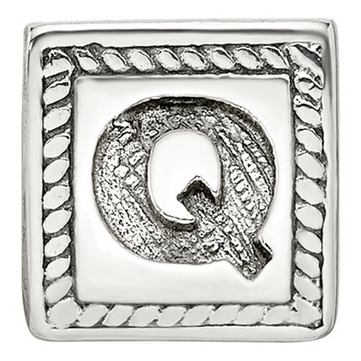 Sterling Silver Letter Q Bead – view 5