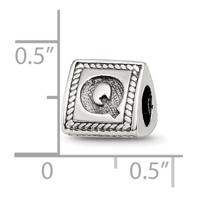 Sterling Silver Letter Q Bead – view 6