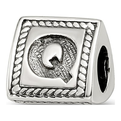 Sterling Silver Letter Q Bead