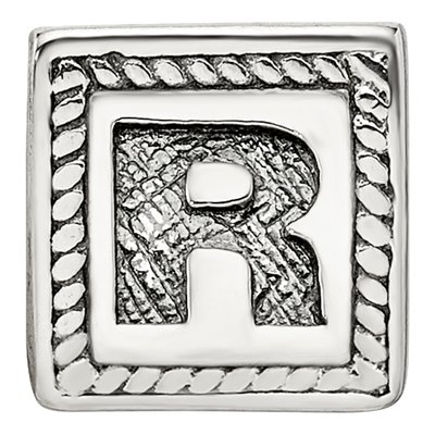 Sterling Silver Block Letter R Bead – view 5
