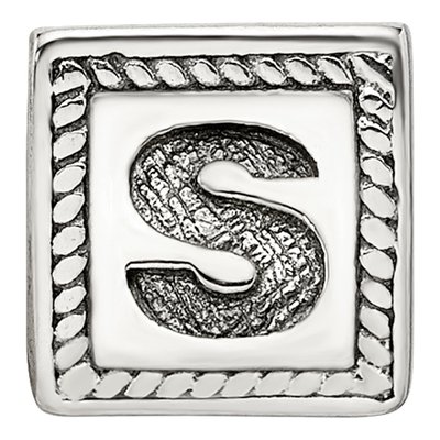 Sterling Silver Triangle Letter S Bead – view 5
