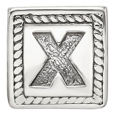Sterling Silver Triangle Block Letter X Bead – view 5