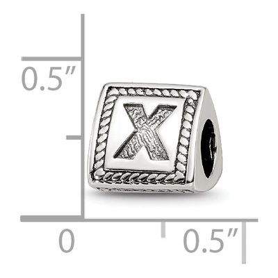 Sterling Silver Triangle Block Letter X Bead – view 6