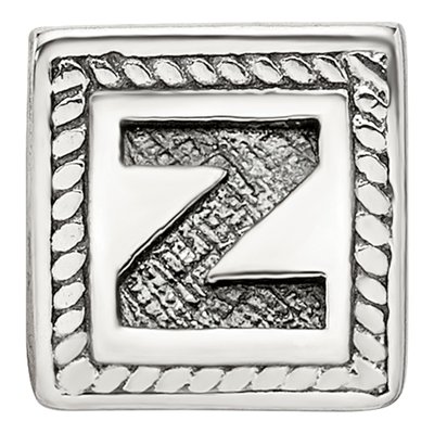 Sterling Silver Block Letter Z Bead – view 5