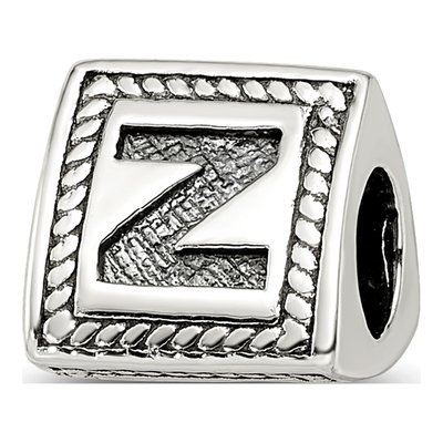 Sterling Silver Block Letter Z Bead