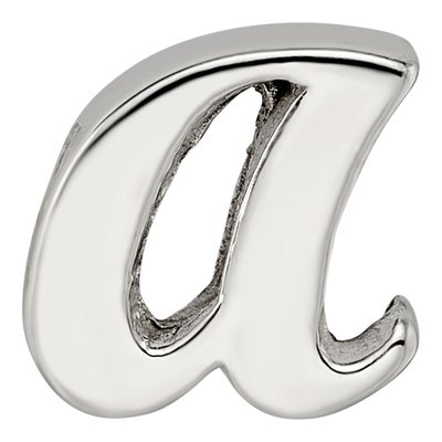 Sterling Silver Script Letter A Bead – view 5
