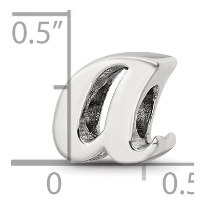 Sterling Silver Script Letter A Bead – view 6