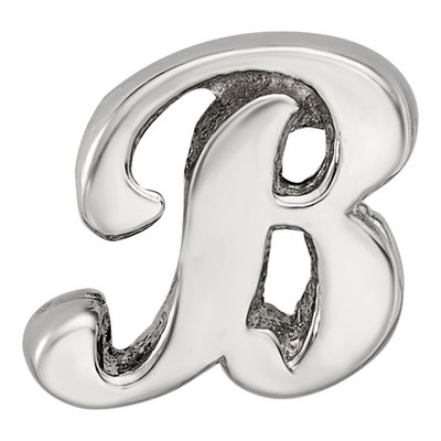 Sterling Silver Script Letter B Bead – view 5