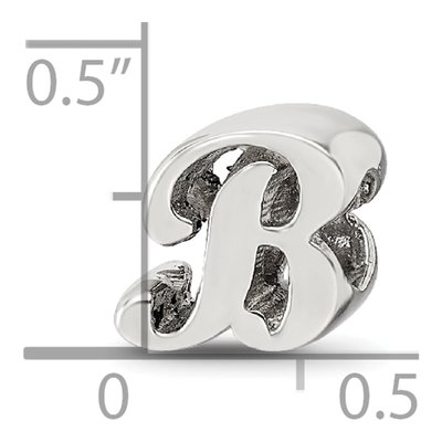 Sterling Silver Script Letter B Bead – view 6