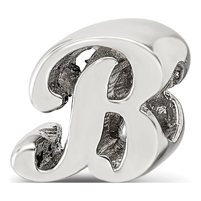 Sterling Silver Script Letter B Bead