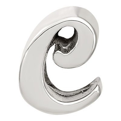 Sterling Silver Script Letter C Bead – view 5