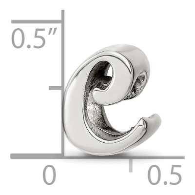 Sterling Silver Script Letter C Bead – view 6