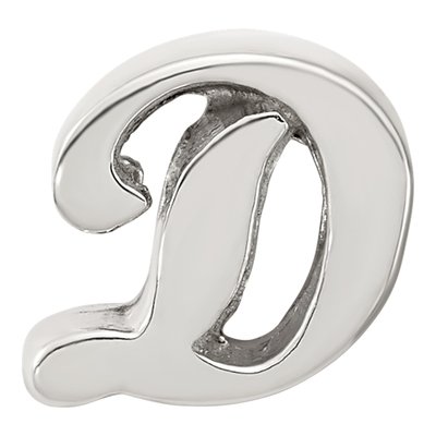 Sterling Silver Script Letter D Bead – view 5