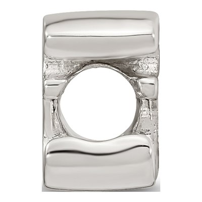 Sterling Silver Script Letter E Bead – view 4