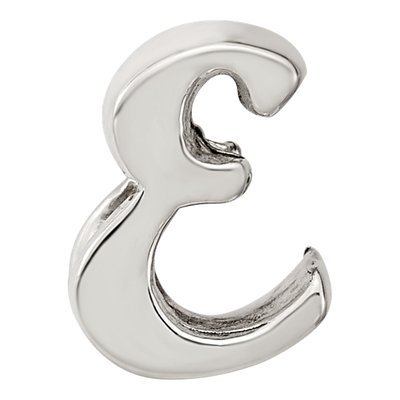 Sterling Silver Script Letter E Bead – view 5