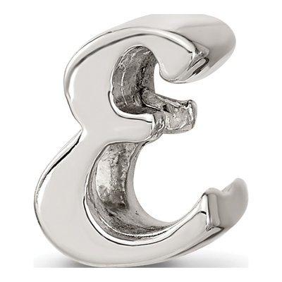 Sterling Silver Script Letter E Bead