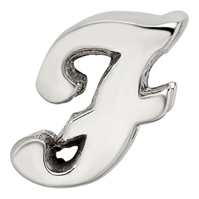 Sterling Silver Script Letter F Bead – view 5