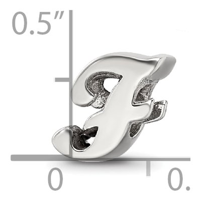 Sterling Silver Script Letter F Bead – view 6