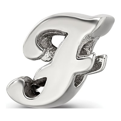 Sterling Silver Script Letter F Bead