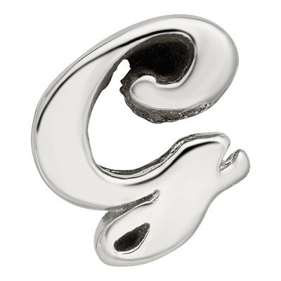 Sterling Silver Script Letter G Bead – view 5
