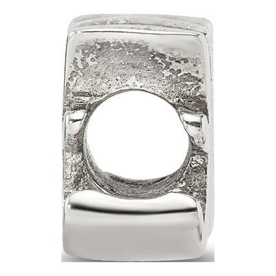 Sterling Silver Script Letter H Bead – view 4