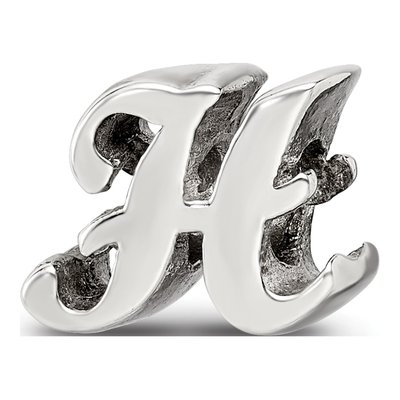 Sterling Silver Script Letter H Bead