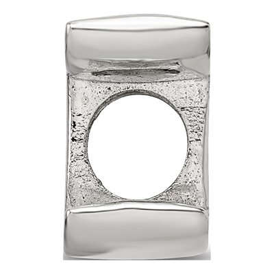 Sterling Silver Letter I Script Bead – view 4