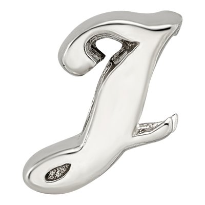 Sterling Silver Script Letter J Bead – view 5