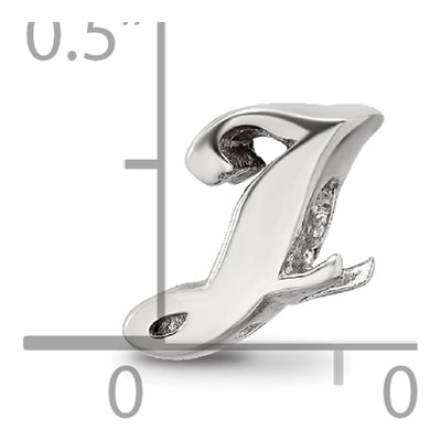 Sterling Silver Script Letter J Bead – view 6