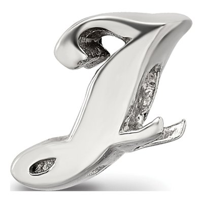 Sterling Silver Script Letter J Bead