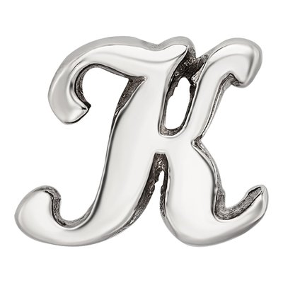 Sterling Silver Script Letter K Bead – view 5