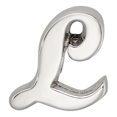 Sterling Silver Script Letter L Bead – view 5