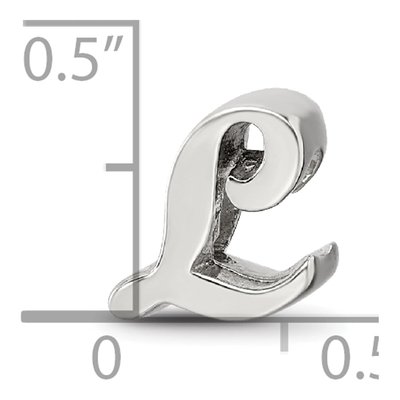 Sterling Silver Script Letter L Bead – view 6