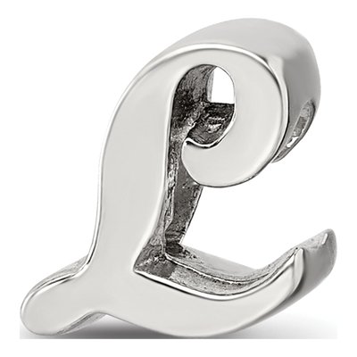 Sterling Silver Script Letter L Bead