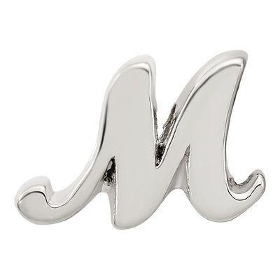 Sterling Silver Script Letter M Bead – view 5