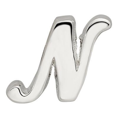 Sterling Silver Script Letter N Bead – view 5